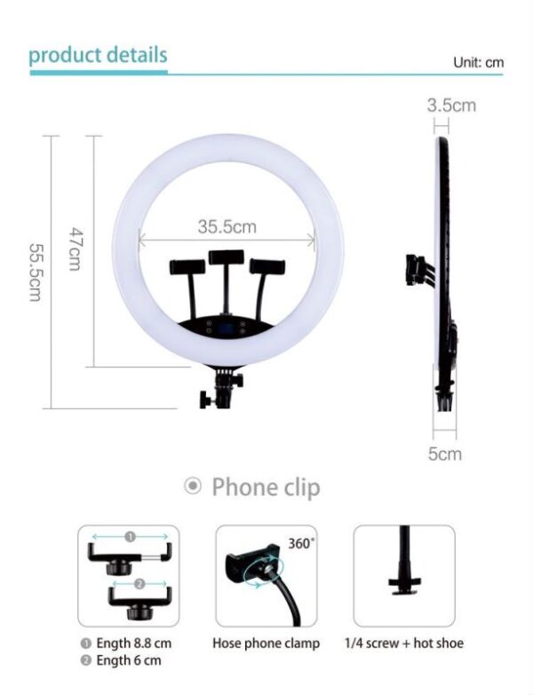 Jmary Ring Light FM-19R 19Inch With Touch Screen & with Stand