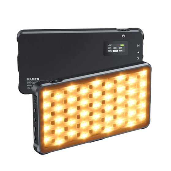 Mamen CL-C01 Video Light RGB 360° Bi-Color LED Illuminator 2500K-9000K with Internal Battery