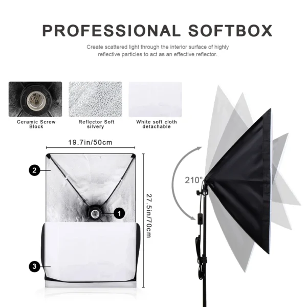 Continuous Photography Lighting Pair kit for Camera Shooting, Video Recording