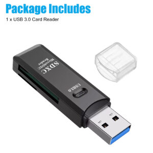 USB 3.0 Card Reader, Supports SD/Micro SD/SDHC/SDXC/MMC, Mini Camera Flash Reader Compatible with Windows, Mac, Linux