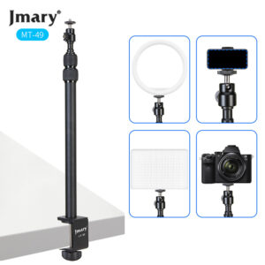 Jmary MT49 Light Stand Tabletop C Clamp Desk Mount Table Stand Table Tripod for Camera, Ring Light, Streaming, Photo Video Shooting