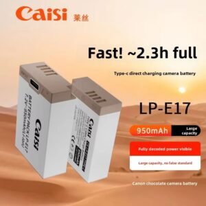 Caisi A+ Battery Canon LP-E17 with C type Charging Port (950mah)