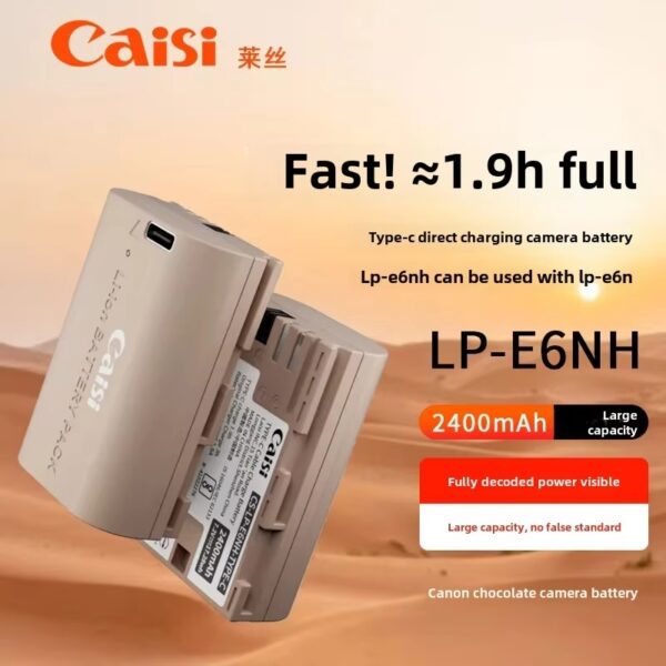 Caisi Battery Canon LP-E6NH with C type Charging Port (2400mah)