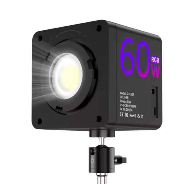 Mamen SL-C60R LED Video BI Color +RGB Light With Built In Battery Power Portable Cob Photography Light