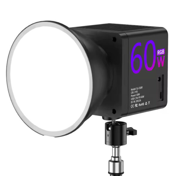 Mamen SL-C60R LED Video BI Color +RGB Light With Built In Battery Power Portable Cob Photography Light