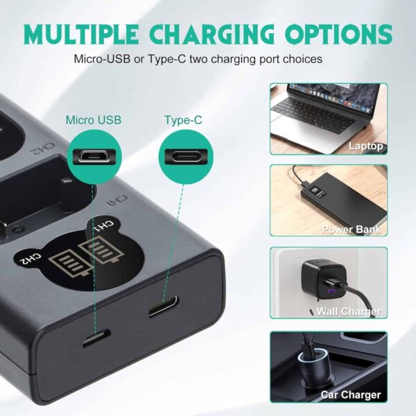 Caisi Dual Charger For Sony FW50 Battery