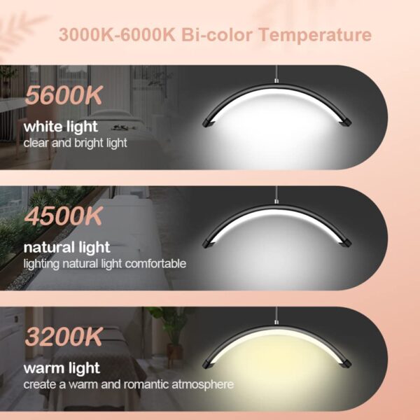 LED HD-M6X Half-Moon Shaped Fill Light 3000K-6000K Dimmable Light