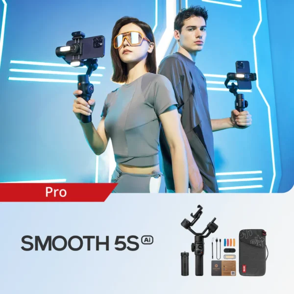 Zhiyun Smooth 5 S pro with AI tracker Handheld Stabilizer 3-Axis Smartphone Gimbal with 6 Month warranty