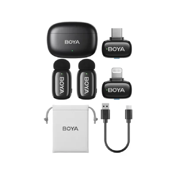 BOYA Mini 14 For ( Andriod Type C and I phone IOS ) Dual Wireless Microphone With Charging Case With 3 Year Warranty