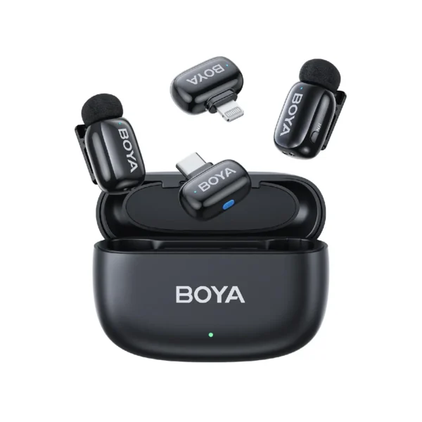 BOYA Mini 14 For ( Andriod Type C and I phone IOS ) Dual Wireless Microphone With Charging Case With 3 Year Warranty