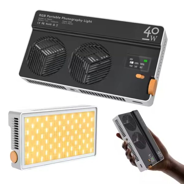 Mamen SL-PB 40R 40W RGB Full Color Led Video Light Lamp 2500K-9000K Photography Fill Light