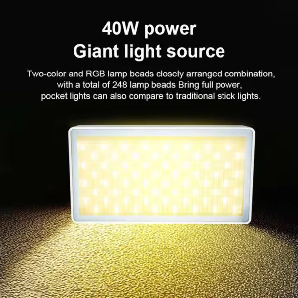 Mamen SL-PB 40R 40W RGB Full Color Led Video Light Lamp 2500K-9000K Photography Fill Light