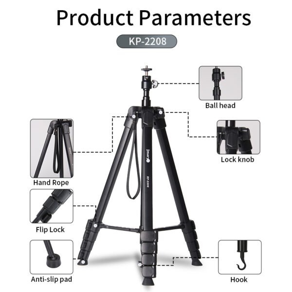 Jmary KP-2208 Multifunctional Tripod + Monopod For Mobile And Ring Light - image 2