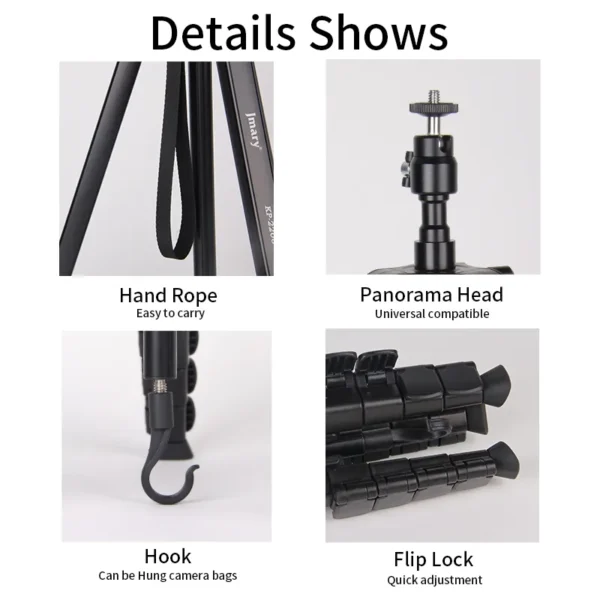 Jmary KP-2208 Multifunctional Tripod + Monopod For Mobile And Ring Light - image 6