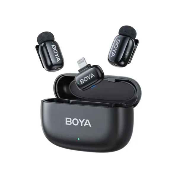 BOYA Mini 15 For I Phone IOS  Dual Wireless Microphone With Charging Case With 3 Year Warranty - image 2