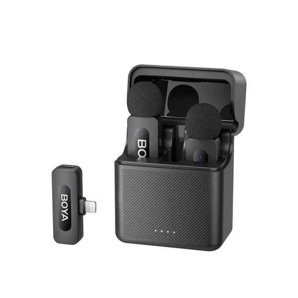 BOYA BY-V3 2.4 GHz Dual-Channel Wireless Microphone with Charging Case  For I Phone  With 3 Year Warranty