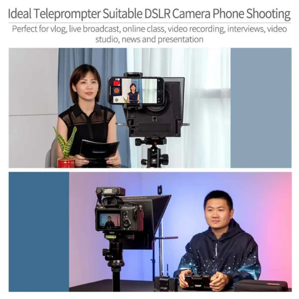 FEELWORLD TP2A Portable 8″ Teleprompter supports Tablet Prompting Smartphone DSLR Shooting - image 8