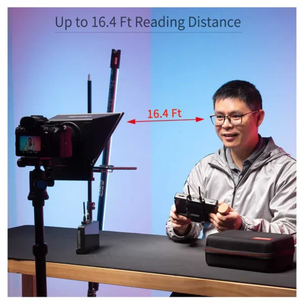 FEELWORLD TP2A Portable 8″ Teleprompter supports Tablet Prompting Smartphone DSLR Shooting - image 7