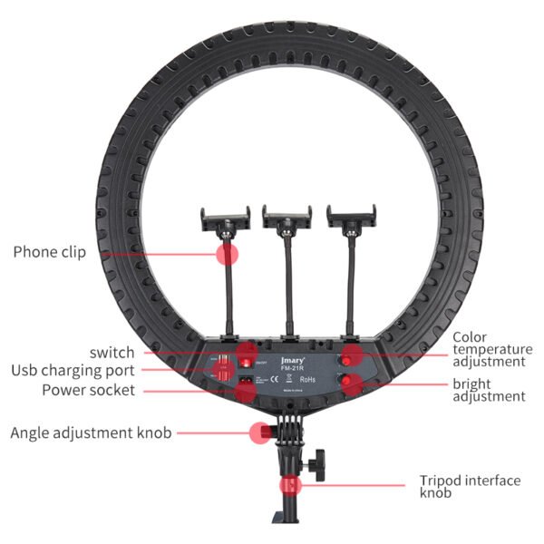 Jmary Ring Light FM-21R 21″Inch With Jmary MT-75 Stand - image 5