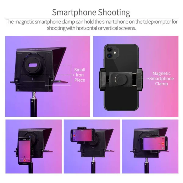 FEELWORLD TP2A Portable 8″ Teleprompter supports Tablet Prompting Smartphone DSLR Shooting - image 6