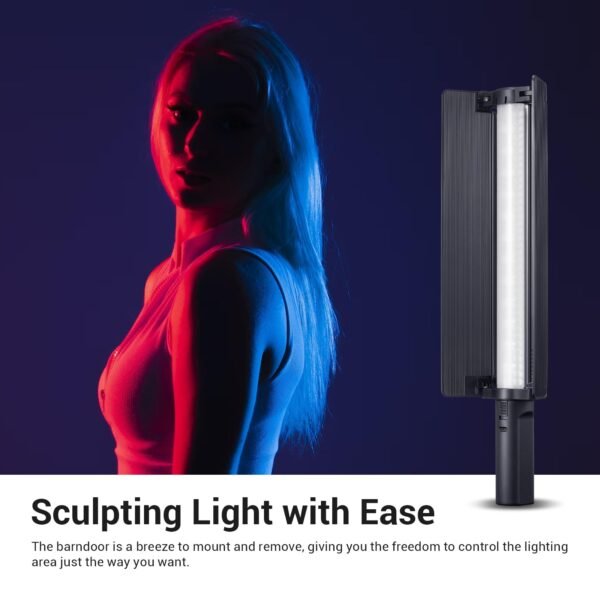 Godox LC500R Mini RGB LED Light Stick Lighting Adjustable 360° Full Color with Barndoor - image 3