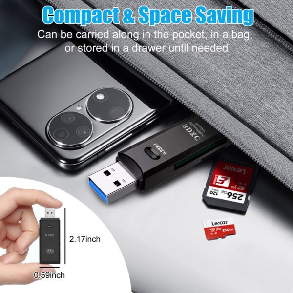 USB 3.0 Card Reader, Supports SD/Micro SD/SDHC/SDXC/MMC, Mini Camera Flash Reader Compatible with Windows, Mac, Linux - image 4