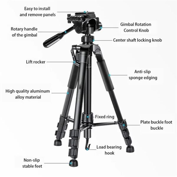 Caisi ST-666 Mobile & Camera Tripod With VIP Mobile Holder - image 2