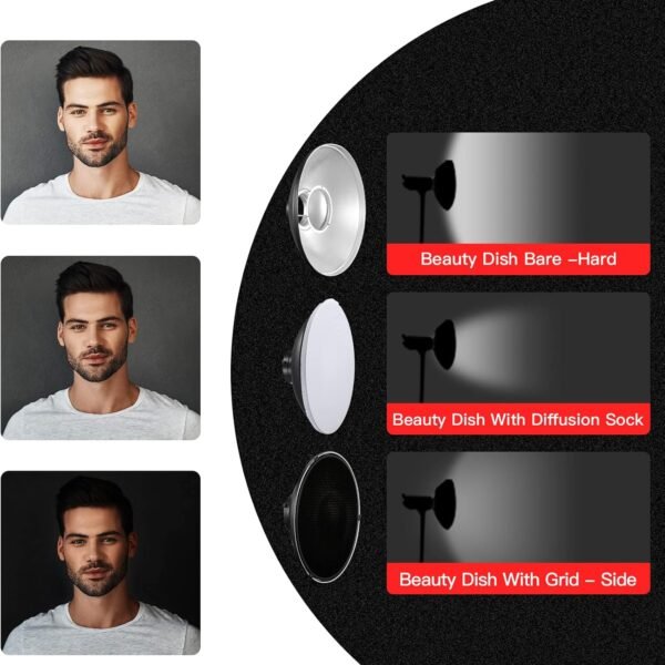 Beauty Dish 45cm Reflector with Honey Comb Grid - image 4