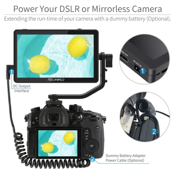 FEELWORLD F6 PLUS 6 inch small Touch Screen 3D LUT Camera DSLR Field Monitor 1920×1080 HD 4K HDMI - image 5