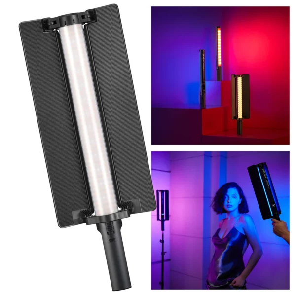 Godox LC500R Mini RGB LED Light Stick Lighting Adjustable 360° Full Color with Barndoor - image 5