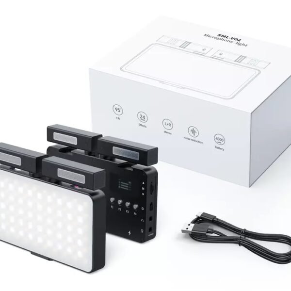 MAMEN SML-V02 Professional Double Microphone RGB & Bi-Color Led Pocket Camera fill light - image 3