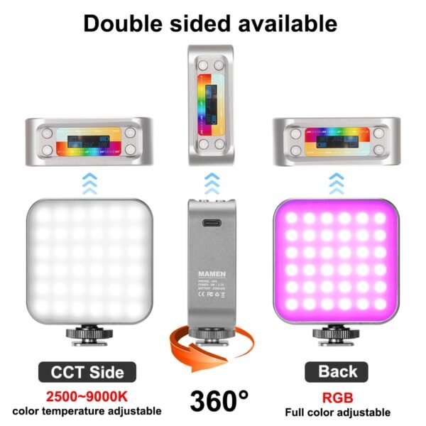 Memn Metal Frame RGB Do1 LED Fill Light Double-Sided Portable LED Light - image 4