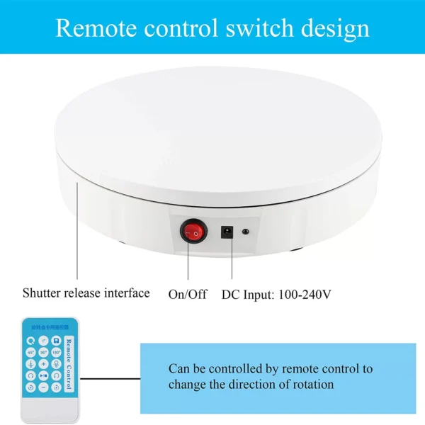 360 Rotating Table 30cm for Products  Photography ( White ) - image 4