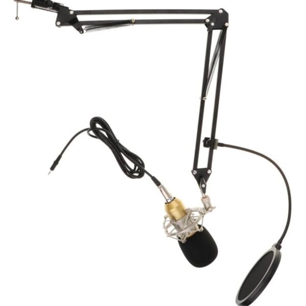 Professional Condenser Microphone BM 800 with Live USB Mixer Sound Card For Podcast  Interview - image 2