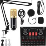 Professional Condenser Microphone BM 800 with Live USB Mixer Sound Card For Podcast Interview