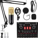 Professional Condenser Microphone BM 800 with Live USB Mixer Sound Card For Podcast Interview