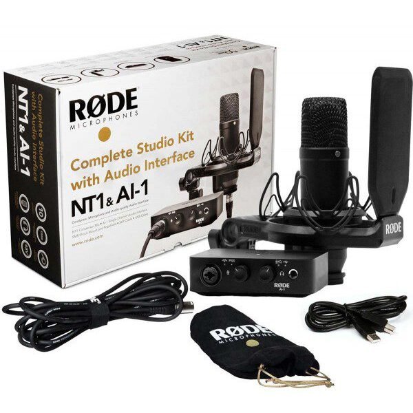 Rode Complete Studio Kit with AI-1 Audio Interface, NT1 Microphone, SM6 Shockmount, and XLR Cable - image 2
