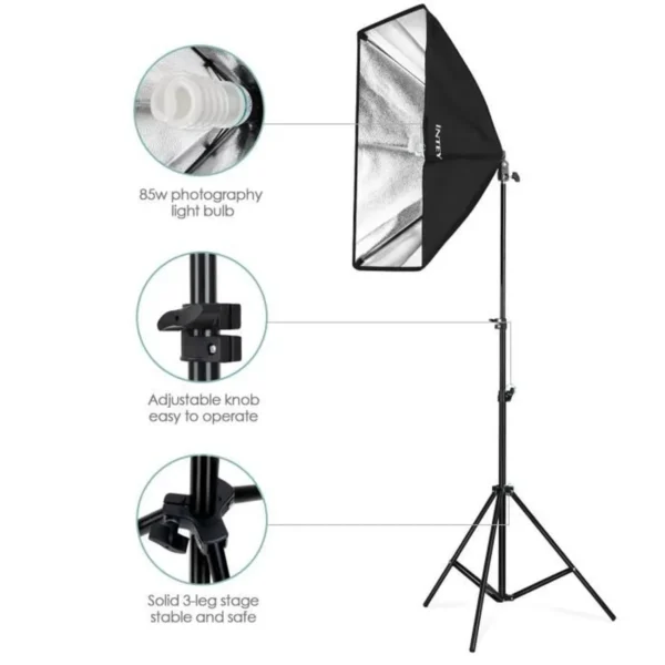Softbox Kit For Continuous Photography Lighting for Camera Shooting, Video Recording - image 2