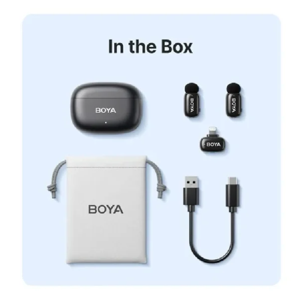 BOYA Mini 15 For I Phone IOS  Dual Wireless Microphone With Charging Case With 3 Year Warranty - image 4