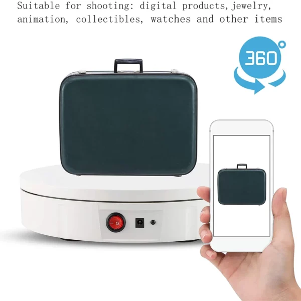 360 Rotating Table 30cm for Products  Photography ( White ) - image 5