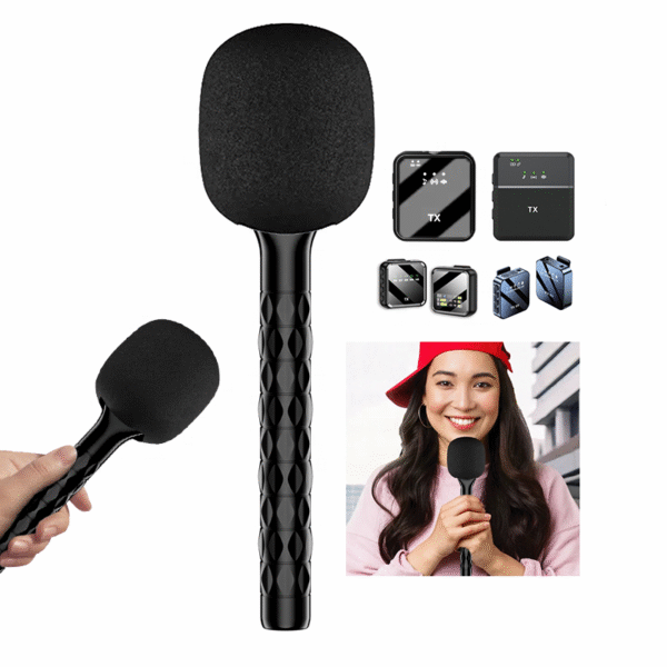 H1 Wireless Microphone Handheld Adapter News TV Reporter Interview Hand Stick For All Type of  Wirelsss  Microphone - image 2