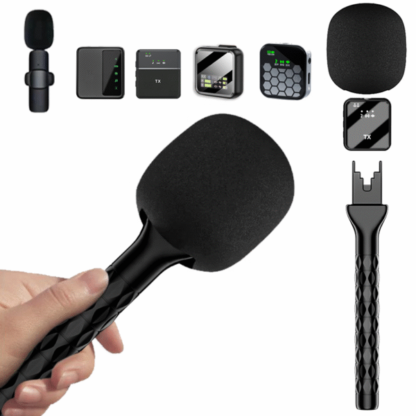 H1 Wireless Microphone Handheld Adapter News TV Reporter Interview Hand Stick For All Type of  Wirelsss  Microphone - image 4