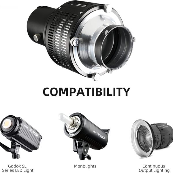 Soonpho Bowens Mount Conical Snoot kit for Flash Speedlite/Strobe Monolight/Photography LED Light,8 Color Filters and 15 Gobos Graphics Cards Included for Spotlight Effect - image 6