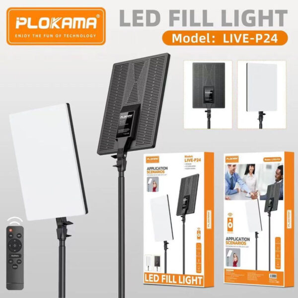 Plokama Live-P24 Application Scenarios Led Fill Light Panel with Stand
