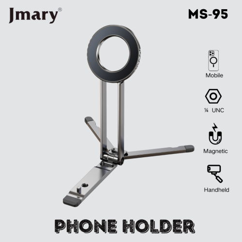 JMARY MS-95 Foldable 180° Rotation Magnetic Phone Stand Portable Desktop Phone Tripod