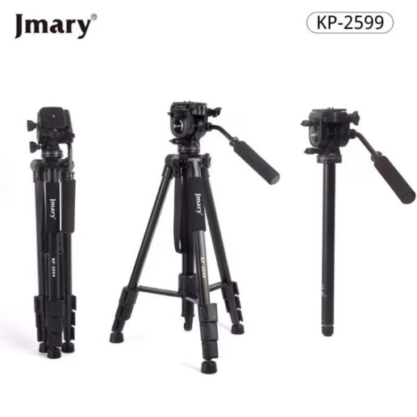 Jmary KP-2599 Professional Aluminium Alloy Fluid Head Monopod Stand Video Camera Tripod