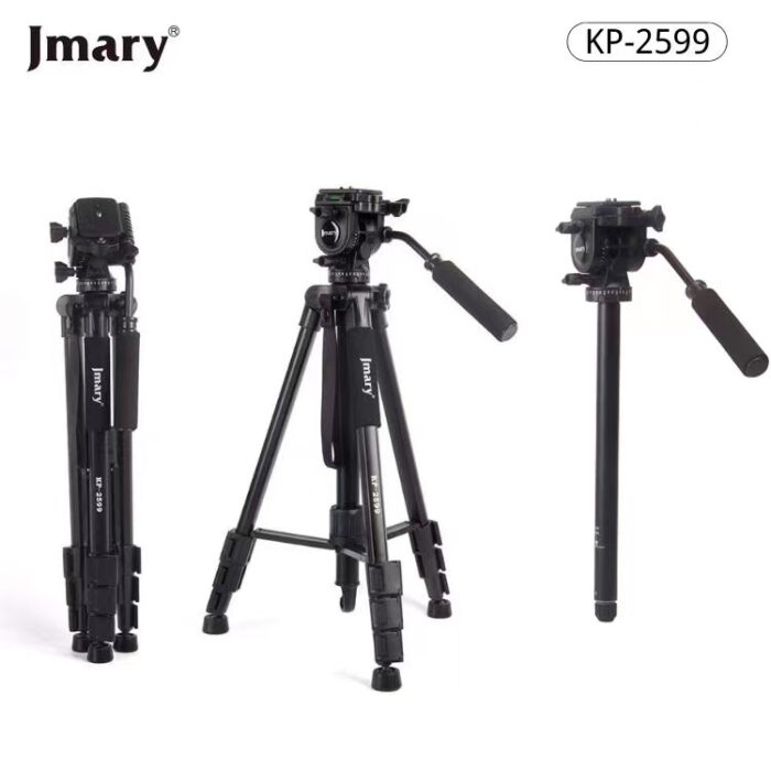 Jmary KP-2599 Professional Aluminium Alloy Fluid Head Monopod Stand Video Camera Tripod