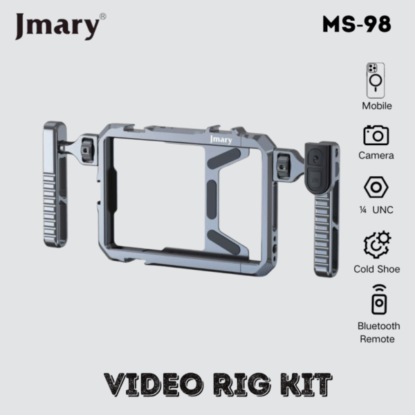 Jmary MS-98 Wireless Remote Control Aluminum Alloy Smartphone Video Stabilizer Frame Cage Kit - image 3