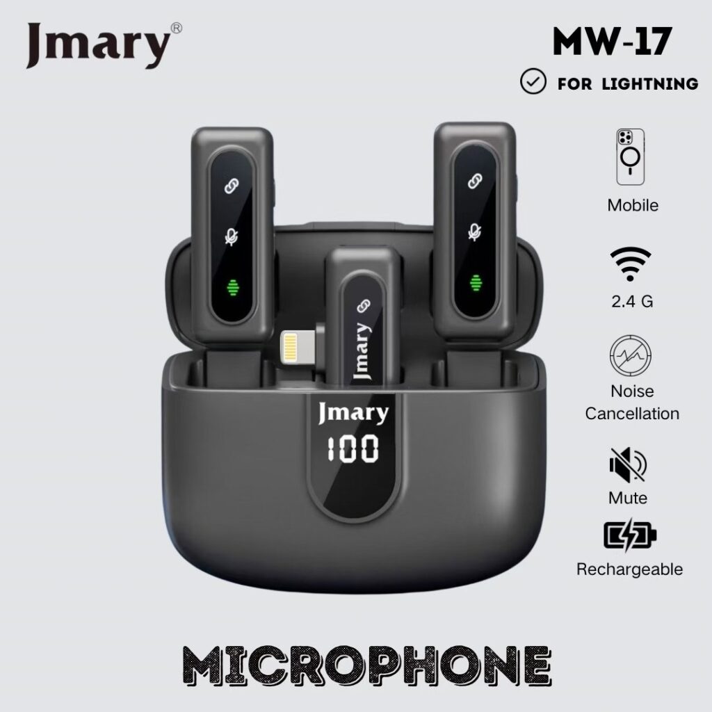 Jmary MW-17 2.4G wireless Microphone for Mobile (Lightning) with 2 Years Extended Warranty