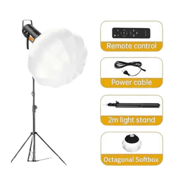 Plokama PK-600S Softbox Kit – Professional 300W LED Softbox Lighting Kit With 65cm Lantern Box And Light Stand for Photography & Video | Studio Photo Lighting Softbox with Adjustable Brightness - image 2
